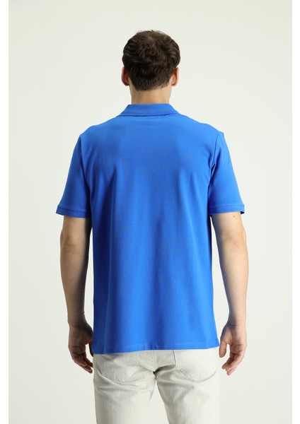 Polo Yaka Regular Fit Nakışlı Pamuk Tişört