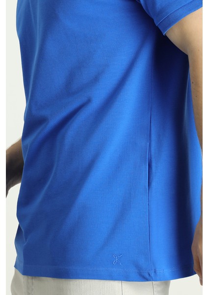 Polo Yaka Regular Fit Nakışlı Pamuk Tişört