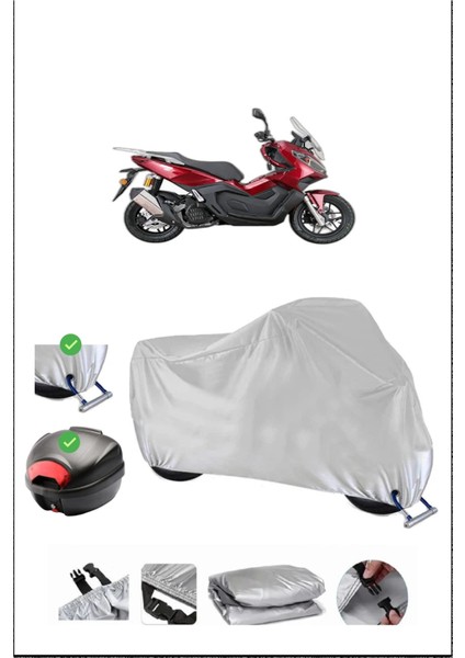 Kanuni Seha 250 Için Arka Çanta Ve Kilit Uyumlu Gri Motosiklet Branda, Güvenli