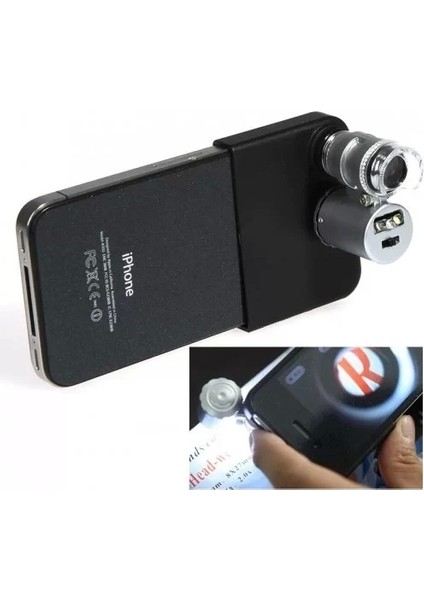 Iphone5 Için Uyumlu Kapaklı Lens Mikroskop Taşınabilir Mini Cep Boyutu LED Mikroskop NO.9882IP5II modelleri
