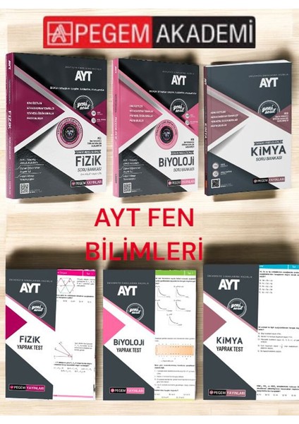 2025 AYT Fizik Kimya Biyoloji Soru Bankası ve AYT Yaprak Test Yeni Nesil Fen Bilimleri Sayısal Set