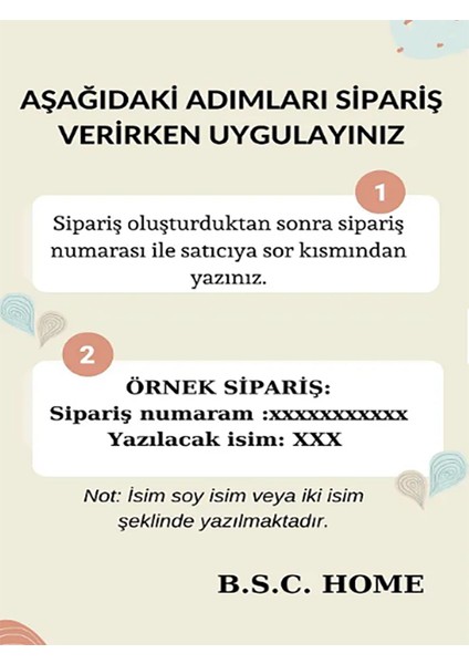 B.s.c Home Okul Peçete, Beslenme Örtüsü (Isme Özel) Keçe