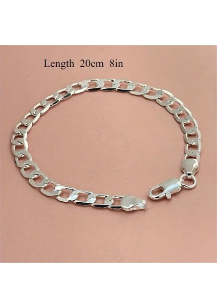 Göz Alıcı 925 Gümüş Kaplama 4mm Genişlik 20 cm Uzunluk Zincir Bileklik fiyatları