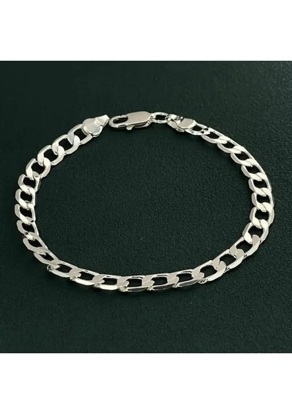 Göz Alıcı 925 Gümüş Kaplama 4mm Genişlik 20 cm Uzunluk Zincir Bileklik modelleri