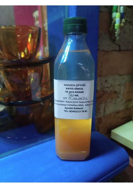 El Yapımı Doğal Fermente Kayısı Sirkesi 500 ml