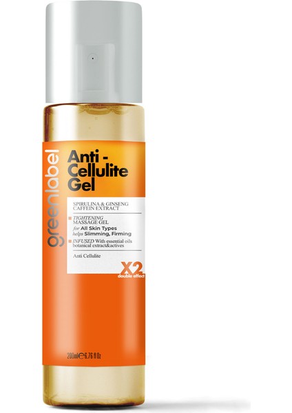Greenlabel Spirulina & Ginseng & Cafein Ekstraktlı Vucüt Jel 200 Ml.