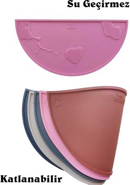 Silikon Mama Matı Havuzlu Yıkanabilir Kaymaz Evcil Hayvan Beslenme Matı Kedi Köpek Paspası 50X25 cm fırsatları