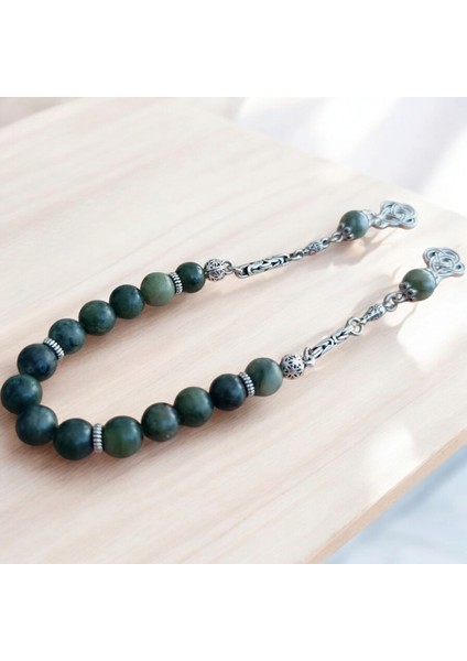 Zaza Tesbih Yeşim Taşı Doğal Taş Sallamalık Tesbih Doğal Taş Tesbih