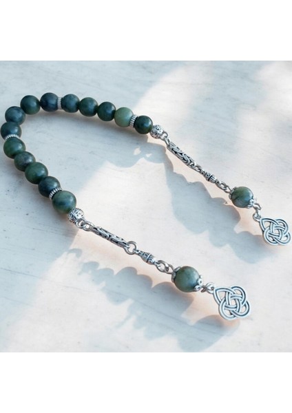 Zaza Tesbih Yeşim Taşı Doğal Taş Sallamalık Tesbih Doğal Taş Tesbih modelleri