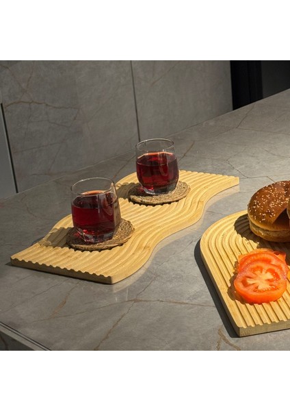 Bambu Çizgili Dikdörtgen Sunumluk Ve Servis Tahtası Çok Amaçlı Dekoratif 39 X 17 Cm fiyatları