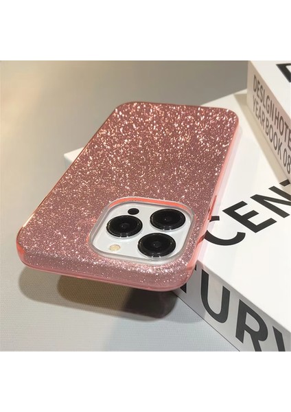 Apple iPhone 13 Pro Max Kılıf Parlak Simli Muhteşem Görünüm, Sert ve Dayanıklı Iki Katmanlı Ultra Koruma Sert Silikon