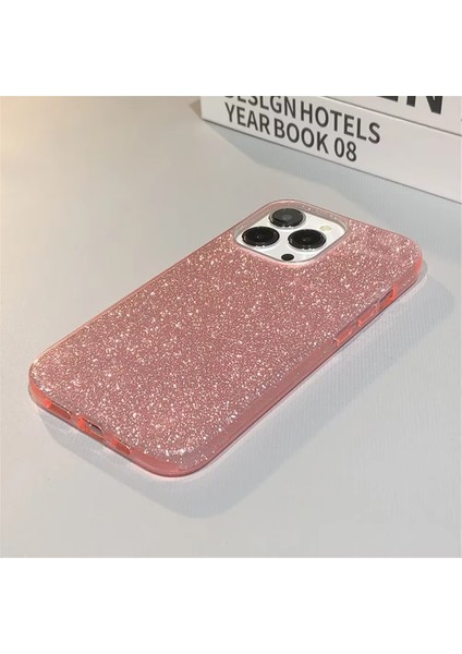 Apple iPhone 13 Pro Max Kılıf Parlak Simli Muhteşem Görünüm, Sert ve Dayanıklı Iki Katmanlı Ultra Koruma Sert Silikon