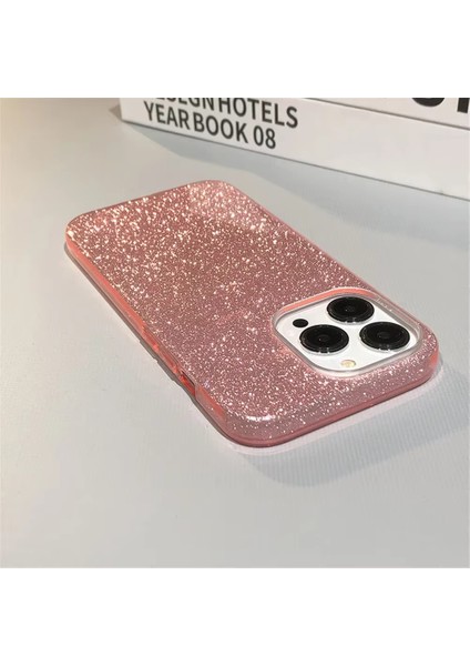 Apple iPhone 13 Pro Max Kılıf Parlak Simli Muhteşem Görünüm, Sert ve Dayanıklı Iki Katmanlı Ultra Koruma Sert Silikon