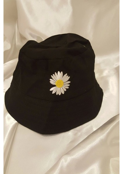 Şapka Bucket Şapka Balıkçı Kova Şapka Unisex Yuvarlak Şapka Papatya Işlemeli