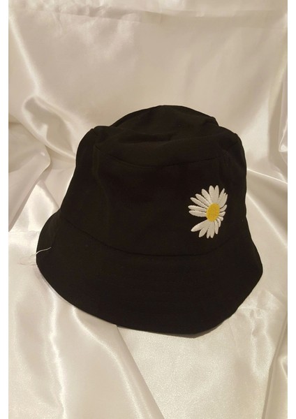 Şapka Bucket Şapka Balıkçı Kova Şapka Unisex Yuvarlak Şapka Papatya Işlemeli