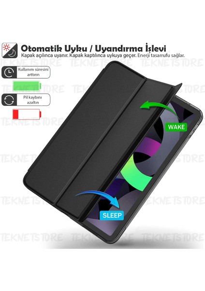 iPad Air 11 / Air 4 5 6 2020 2022 2024 Kılıf Kapaklı Standlı Uyku Modlu Smart Mıknatıslı Kapak