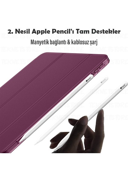 iPad Air 11 / Air 4 5 6 2020 2022 2024 Kılıf Kapaklı Standlı Uyku Modlu Smart Mıknatıslı Kapak