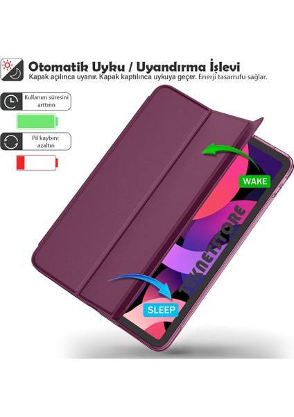 iPad Air 11 / Air 4 5 6 2020 2022 2024 Kılıf Kapaklı Standlı Uyku Modlu Smart Mıknatıslı Kapak