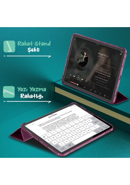 iPad Air 11 / Air 4 5 6 2020 2022 2024 Kılıf Kapaklı Standlı Uyku Modlu Smart Mıknatıslı Kapak