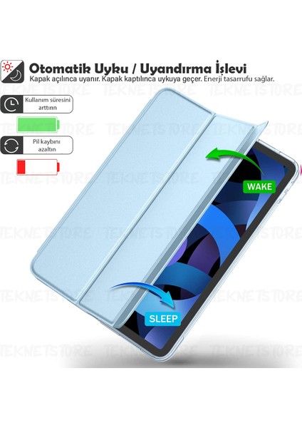 iPad Air 11 / Air 4 5 6 2020 2022 2024 Kılıf Kapaklı Standlı Uyku Modlu Smart Mıknatıslı Kapak