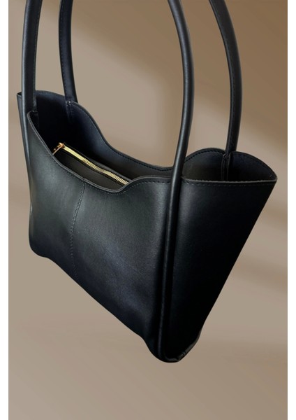 Fermuarlı Siyah Kadın El ve Omuz Çantası fiyatları