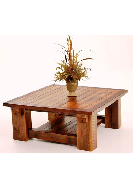 Murabba Ahşap Orta Sehpa