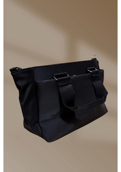 3 Cepli Fermuarlı Siyah Saten El ve Omuz Çantası fiyatları