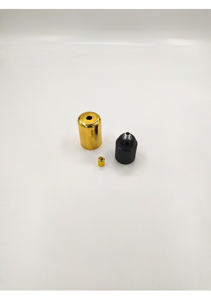 Dekoratif Metal Lale E27 Duy Gold Renk ve Demir Kablo Kilidi. (1 ADET)