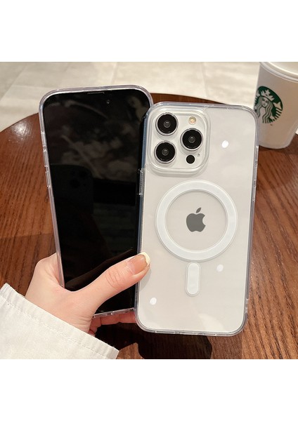 Iphone 13 Pro Max Uyumlu Kılıf Şeffaf Magsafe Şarj Özellikli Arkası Sert Kenarları Silikon Kapak modelleri