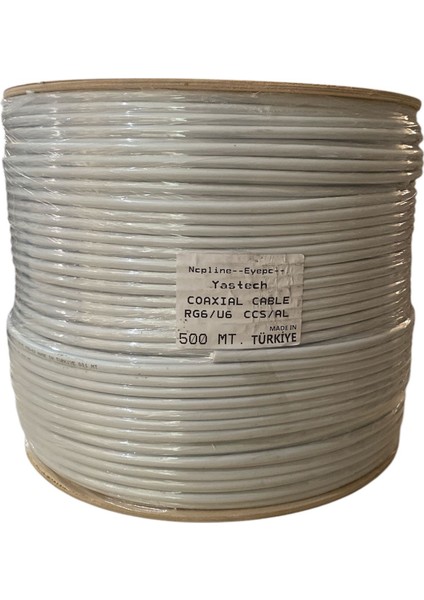 RG6U6 Beyaz Anten Kablosu 500METRE Beşyüz