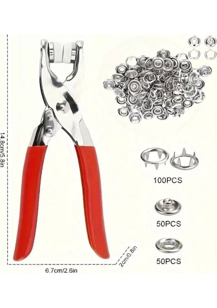 Metal 200 Pcs Çıtçıt ve Pense Seti Makinesi Çocuk Elbise Çıtçıt Montaj Seti indirimleri