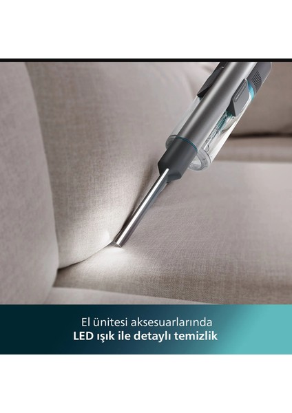 TriActive Akıllı LED başlık Aqua Plus 8000 Serisi-Islak & Kuru Çift Bataryalı Dik Süpürge 5 Aşamalı Filtreleme Sistemi Yıkanabilir Motor Filtreli