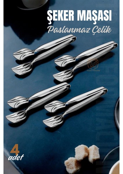 Şeker Maşası Paslanmaz Çelik 4 Adet 718702