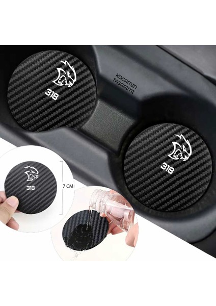 Proton 318 Otomobil Için Siyah Karbon Bardak Altlığı Proton 318 Için Dayanıklı ve Şık 7 cm Tasarım 2 Adet fırsatları