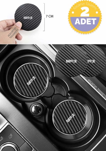 Tofaş Serçe Yazılı Karbon Bardak Altlığı Tofaş Armali Serçe Için Spor ve Şık 7 cm 2 Adet Tasarım