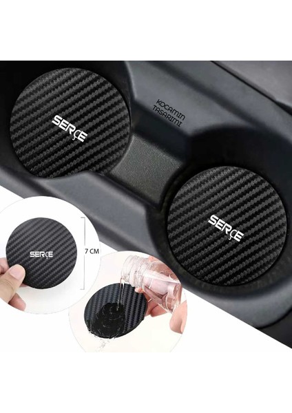 Tofaş Serçe Yazılı Karbon Bardak Altlığı Tofaş Armali Serçe Için Spor ve Şık 7 cm 2 Adet Tasarım