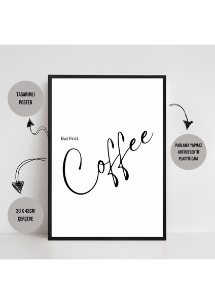 Coffee Kahve Essential 2'li Kahve Köşesi Çerçeveli Tasarım Tablo