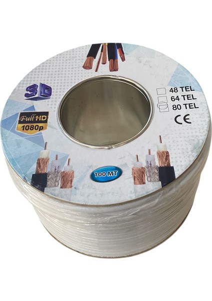 Toplam 600 METRE-500M+100M Metre Uydu Çanak Anten Sinyal Kablosu Birlikte indirimleri