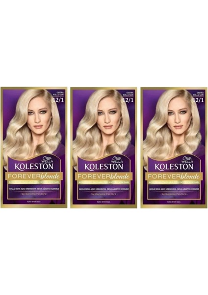 Koleston Kit Saç Boyası 12/1 Ekstra Küllü Sarı 3lü Paket