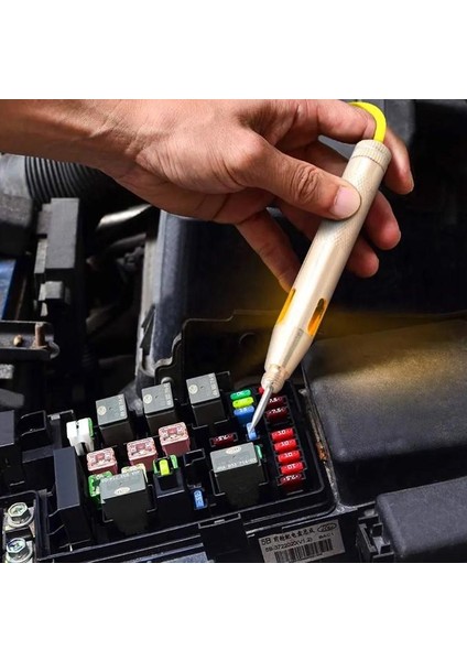 Profesyonel 12V Araç Oto Araba Kontrol Test Kalemi Timsah Ağızlı Elektrik Kalemi Gold modelleri
