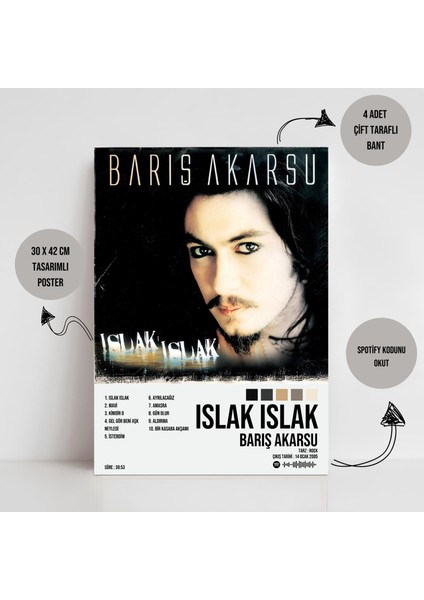 Barış Akarsu - Islak Islak Albüm / Tasarımlı Poster