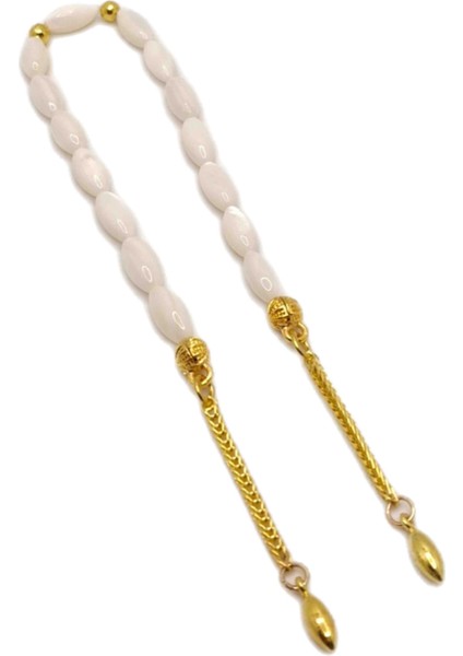 Altın Renk Kombinli Doğal Sedef Taşı Zaza Tesbih modelleri