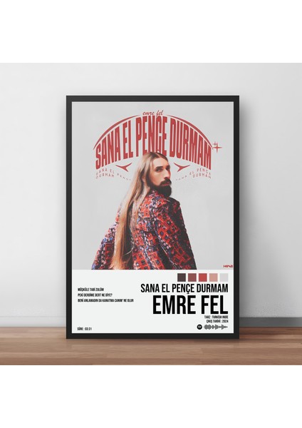 Emre Fel - Sana El Pençe Durmam / Çerçeveli Poster Tablo