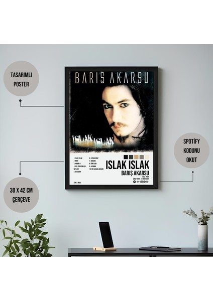 Barış Akarsu - Islak Islak Albüm / Çerçeveli Poster Tablo