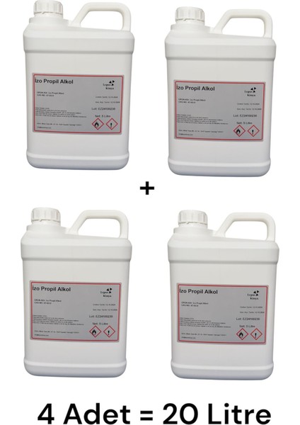 Ipa Alkol C3H70H (%99,9 Saflık) 20 Litre Lt izo propil alkol