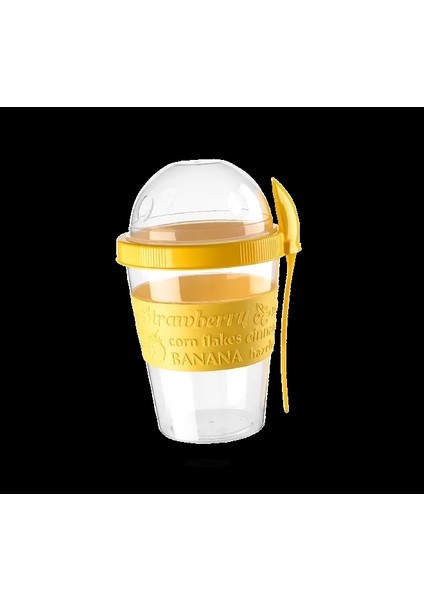 Meyve Hazneli - Kaşıklı Portatif Yoğurt Kabı fırsatları