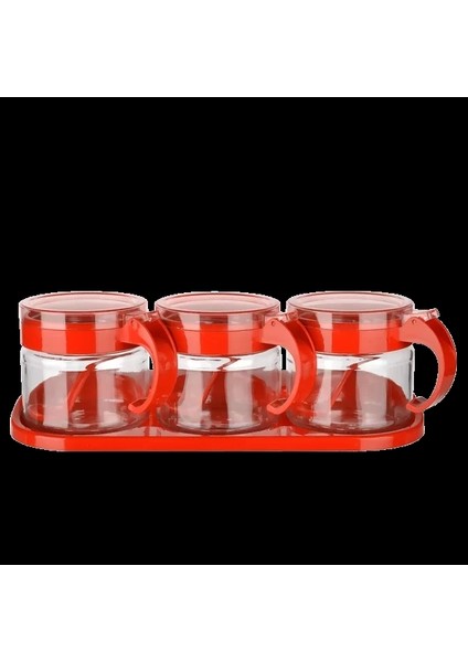 Baharat Seti 3 Adet Kaşıklı Standlı Cam Baharatlık modelleri