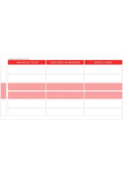 Statik Kağıt Kanban Planlayıcı 52 cm x 100 cm 10