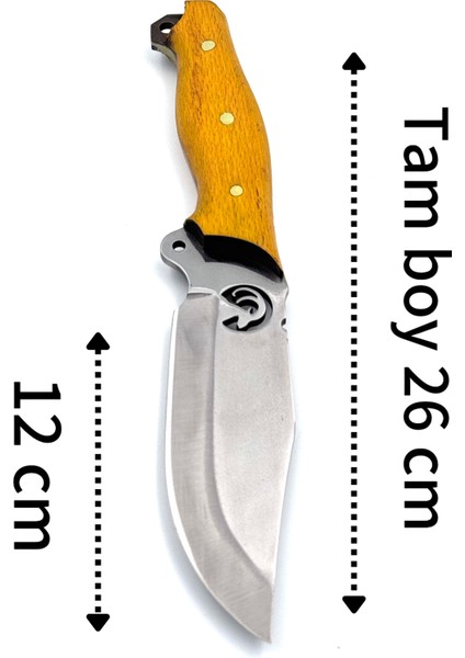 Kamp Outdoor Bıçak Hediye Deri Kılıflı 26 cm Paslanmaz Çelik
