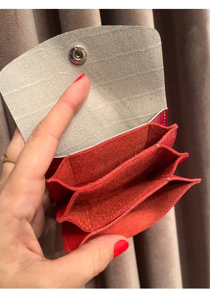 Design - Rich Model Kırmızı Rugan Kroko ve Mat Kırmızı Renk Hakiki Deri Çoklu Kartlık Cüzdan Bereket fiyatları